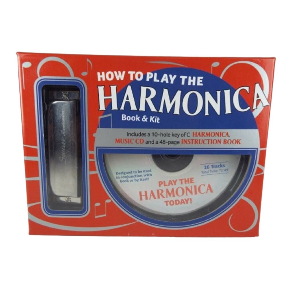 Harmonica Book and Kit W Harmonica Music CD Instruction Book NEW